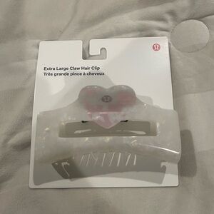 Lululemon Extra Large Claw Hair Clip with Pink Heart